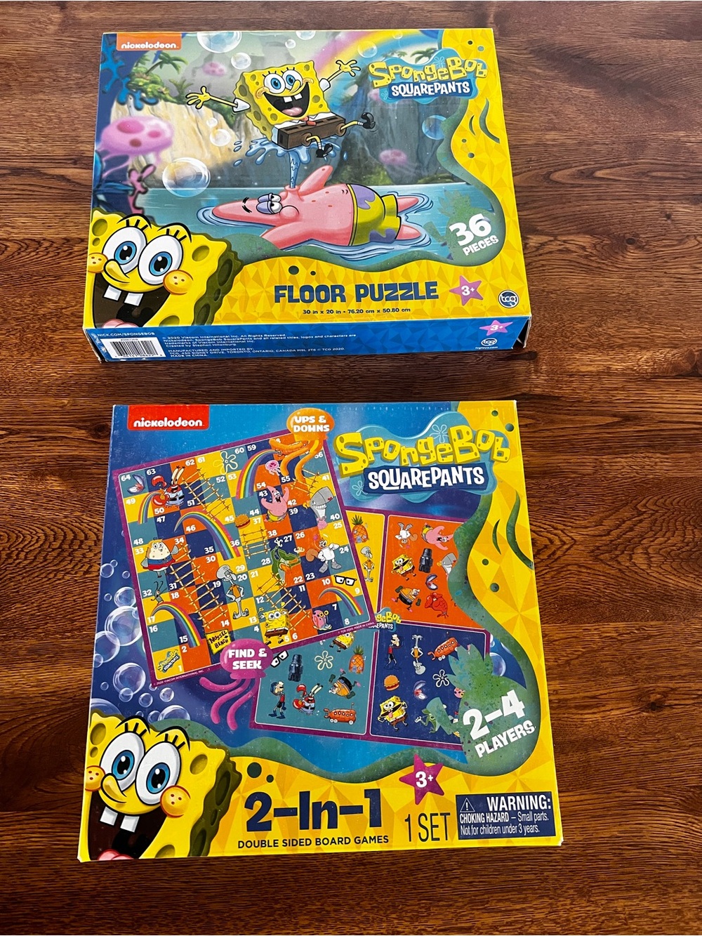Nickelodeon Spongebob Squarepants Floor Puzzle and 2-in-1 Board Games